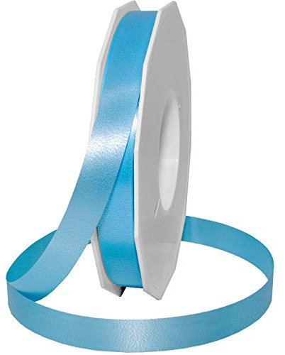 C.E. PATTBERG Geschenkband hellblau, 91 Meter Ringelband 15 mm zum Basteln, Dekorieren & Verpacken von Geschenken zu jedem Anlass