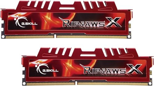 G.Skill - F3-12800CL10D-16GBXL - RipJawSX de 16 GB - memoria RAM (kit de 2 x 8 GB, DDR3-1600 MHz, PC3 12800, CL 10), rojo