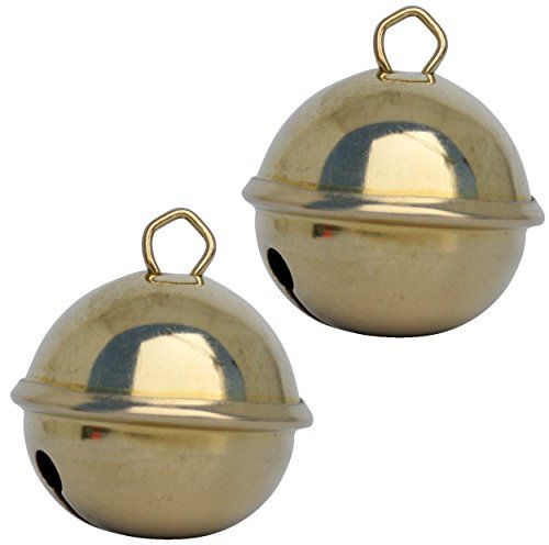 Glöckchen Gold (Goldene farbe) - 2 X Glöckchen schellen 35mm – schön laut sound - Mehr als 16 farben in 3 Größen Glöckchen zum basteln, kreatives Gestalten baby, kinder, senioren