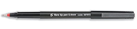 5 Star Ballpoint Pens Red Ink Pens Multipack (12 Pack) Biro Pens Medium Fibre Tip 0.7mm 0.4mm Line Writing Pens