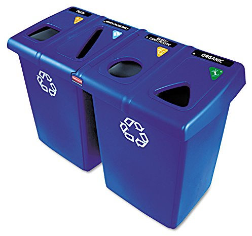 Rubbermaid Commercial Products 1792372, Glutton Recycling Station 4 Stream, 348 L - Blue
