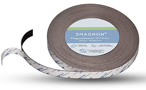 Magnetband mit 3M Kleber Kleberücken selbstklebend - Meterware Typ B - 1,5mm x 12,7mm x Meterware - Qualität  Anisotrop Höchste Haftkraft - Magnetfolie