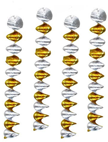 Rotorspiralen, Gold/Silber, 4er Pack, Karneval, Party, Dekoration