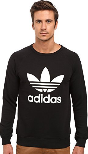 adidas Originals Men's Originals Trefoil Crew Sweatshirt, Black, S