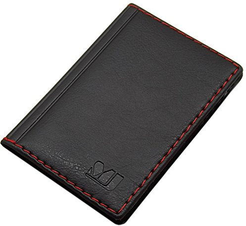 myledershop Porta carte di credito con 12 scomparti MJ-Design-Germany Made in UE in diversi colori e designs (Design 4 / Nero)