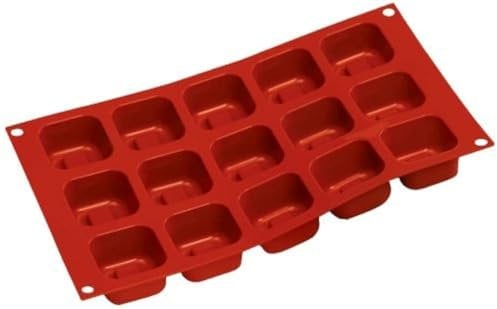 Silikomart Silicone Mould No.15 Square Savarin, Terracotta