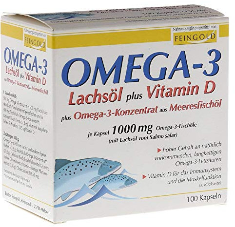 Burton Feingold Omega 3 Lachsöl Plus Vit. D Plus Omega3 Konz. Kps, 100 St