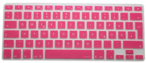 MiNGFi Silikon Deutsche QWERTZ Tastaturschutz für MacBook Pro 13 A1278 A1425 A1502 Air 13 A1369 A1466 Pro 15 A1398 A1286 Pro 17 A1297 (2008–2017) EU/ISO Tastaturlayout - Pink