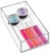 iDesign Organizador de maquillaje y cosméticos, organizador de cajones pequeño de plástico libre de BPA, caja apilable para baño, cocina y oficina, transparente