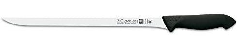 3 CLAVELES Cuchillo JAMONERO Proflex Negro 30 cm-12 D 3C, Acero Inoxidable