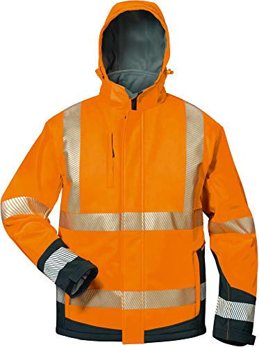 Warnsch.Jacke,Softshell Lukas Gr.M orange-schwarz