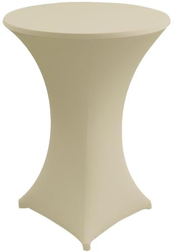 Gastro Uzal Hussen für Stehtische und Bistrotische Stretch Stehtischhussen Größen (Creme, Ø 70-72 cm)