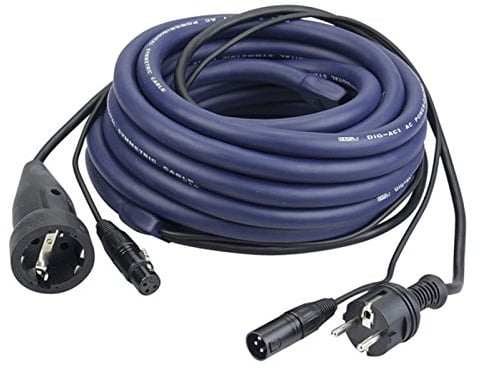 DAP Audio Light Power/Signal Cable Schuko Male to Schuko Female, 20m