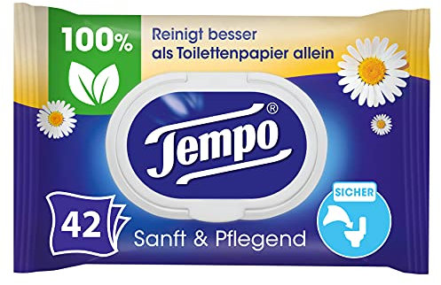 Tempo Toilettenpapier feucht Feuchte Toilettentücher sanft und pflegend 42 Tücher