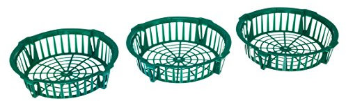 Dehner Blumenzwiebelschalen 3 Stück, Ø je ca.30 cm, Kunststoff, grün