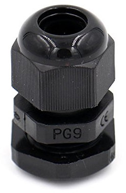 Baomain Cable gland PG9 Black Waterproof Cable Connectors CE SGS 10 Pack