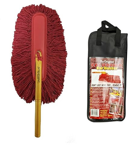 California Car Duster CCD-Original Standard Car Duster with Wooden Handle, Red