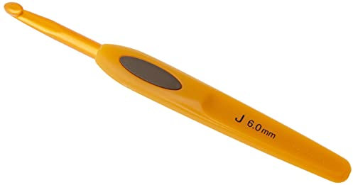 Clover CL1010 Häkelnadel, Plastic, Gold, 6 mm Größe