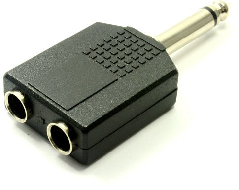 6,35 mm Mono Jack Fiche vers Double 6,35 mm Mono Jack Femelle Diviseur Adaptateur