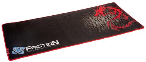 Dragonwar - Friction - Tapis de Souris & de Clavier Professionnel dédié au Jeu - Format XXL - Matière caoutchouteuse Flexible, épaisse et Confortable - Surface Ultra Lisse - Noir/Rouge/Gris stylisé