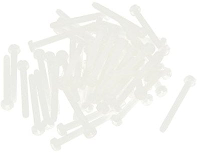 sourcing map 50 Stk M3 x 30mm Nylon Kreuzschlitz Flachkopf Maschinenschrauben weiß DE de