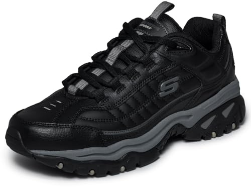 Skechers mens Energy Afterburn Shoes Lace-Up Sneaker, Black/Grey, 8.5 Wide