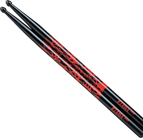 Tama 7a Drumsticks Rhythimic Fire Red Black, lackierter Stock