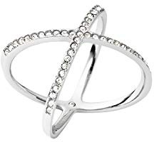 Michael Kors Pave X Silver Ring, Size 6