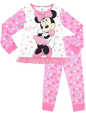 Disney Pigiama a Maniche Lunghe per Ragazze Minnie Mouse - 3-4 Anni