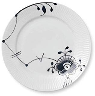 Royal Copenhagen Black Fluted 1017472 Mega Assiette plate en porcelaine Blanc/noir Ø 22 cm