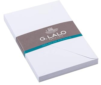 Lalo 21700L Umschläge Vélin de France (gummiert, C6, 11,4 x 16,2 cm, 20 Umschläge, 100 g) weiß