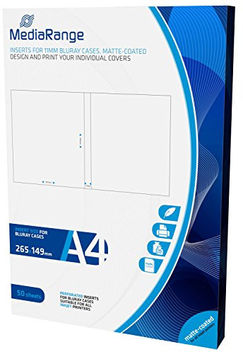 MediaRange MRINK123 Einleger (für 11mm Bluray-Hüllen, matt beschichtet, 50er Pack)