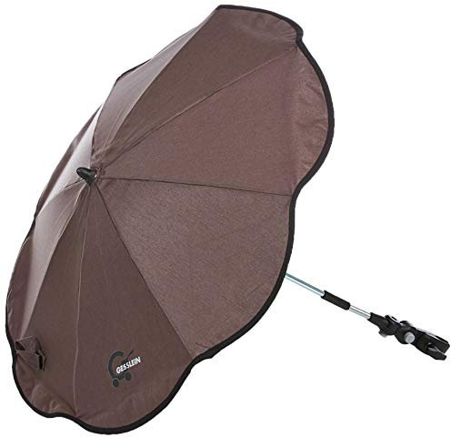 Sonnenschirm mit Universalhalterung von Gesslein – Sonnenschutz für Kinderwagen & Buggys│70cm Durchmesser, biegsam, für Rund- und Ovalrohre