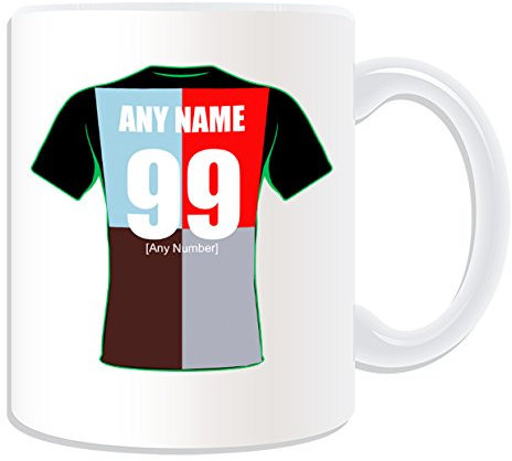Personalised Gift - Quins Mug (Rugby Union Design Theme, White) - Any Name/Message on Your Unique Mug - Club RFU