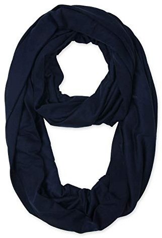 corciova Navy Soft Girl Women Infinity Wrap Scarf Stretchy Jersey Knit Sleep Head Circle Scarf Continuous Loop Light Weight