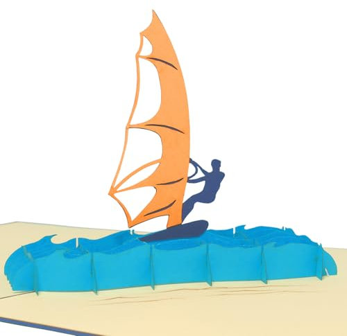 POP UP Grußkarte 3D Grußkarten Glückwunsch Brettsegeln Windsurfen (#108)