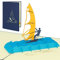 POP UP Grußkarte 3D Grußkarten Glückwunsch Brettsegeln Windsurfen (#108)