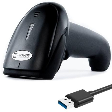 HDWR HD67 Barcode-Scanner 1D, USB Laser-Handscanner, Plug and Play