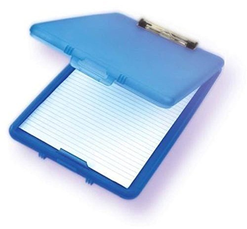 JMS we create smile 1 x A4 Blue Plastic Compact Clipboard Paper Storage Box File.