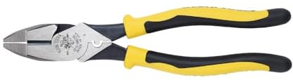 Klein Tools J213-9NECR Jouneyman Pliers Connector Crimp Side, with High-Leverage Design Featuring Crimping Die Behind Hinge, 9-Inch