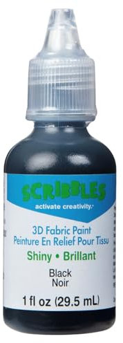 I Love To Create Scribbles 3D Fabric Paint 1oz-Shiny - Black