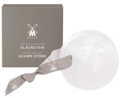 MÜHLE Alaunstein 100 g Naturkristall After Shave Rasur-Pflege für Männer und Frauen, vegan, gegen Hautirritationen