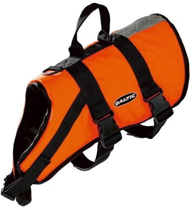 Baltic Schwimmhilfe für Haustiere, mit Klettverschluss und Gurt Orange orange Large 15-40 Kg