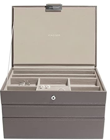 Stackers Mink Classic Medium Jewellery Box, Set of 3