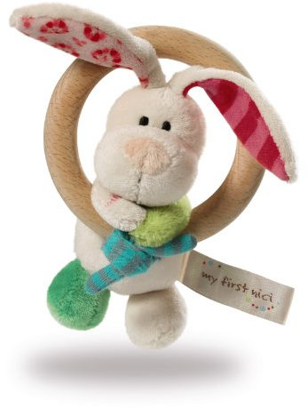 Nici 37433 Holzgreifring Hase Tilli mit Glocke