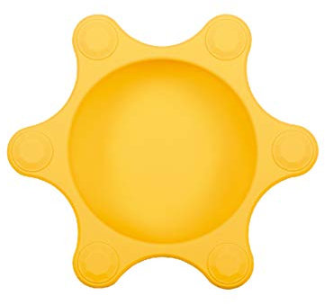 Naforye Assiette pour bébé, en silicone souple, incassable, va au micro-ondes – Jaune – 200 g