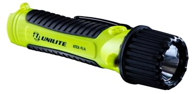 Unilite ATEX-FL4 Zone 0 Intrinsically Safe LED Flashlight – 150 Lumen Cree LED, ATEX UL Class 1 Div 1, Polycarbonate & Rubber Housing, IP67 Waterproof, Submersible, Pocket Clip Included