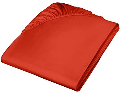 Fleuresse Colours Spannlaken, Uni-Mako-Satin, Terracotta, 160 x 200 cm