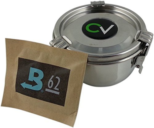 Boveda CVAULT Small | Aushärte- und Aufbewahrungsbehälter | Geruchsdicht, Luftdicht und Lichtbeständig | Edelstahl in Lebensmittelqualität | Inklusive 62% RH