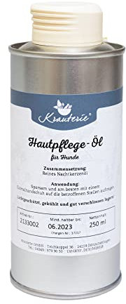 Krauterie Nachtkerzenöl für Hunde zur Haut Pflege (100 ml) | Reines Nachtkerzenöl in Spitzenqualität, frei von Zusätzen